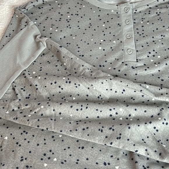 Splendid 2 Piece Pajama Set Loungewear gray pika heart  Joggers Crew. SZ XXL.NWT - Picture 8 of 8